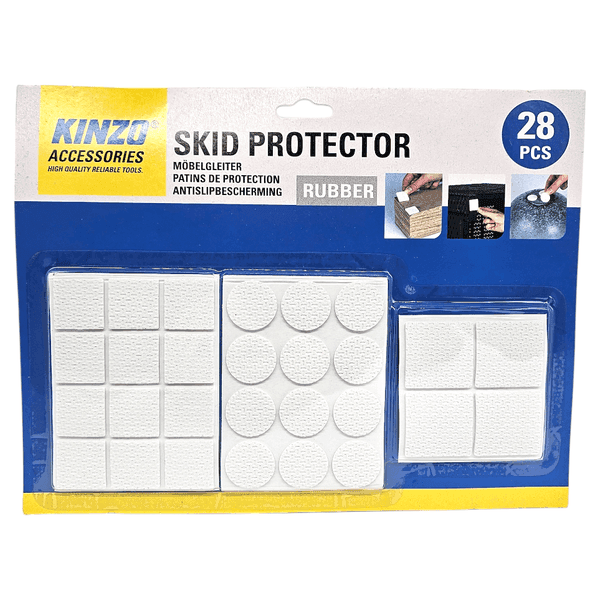 Kinzo Møbelknotter Gummi 28 pk | Hvit | Gulvbeskyttelse