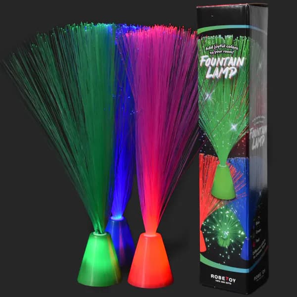 Fiberoptisk bordlampe med lys | Flere farger