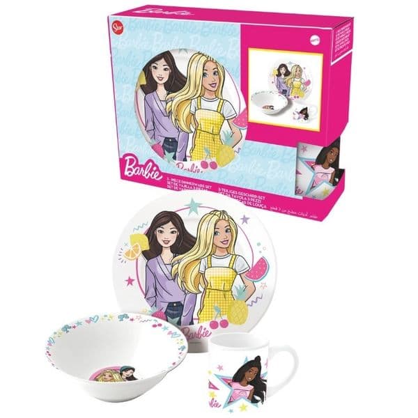 Barbie keramikk - tallerken, bolle og kopp