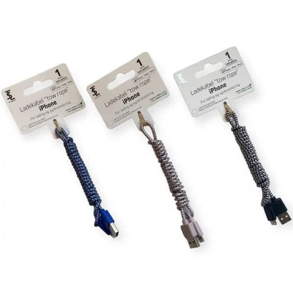 Ladekabel iPhone 1m Apple-godkjent | USB til Lightning | 3 farger