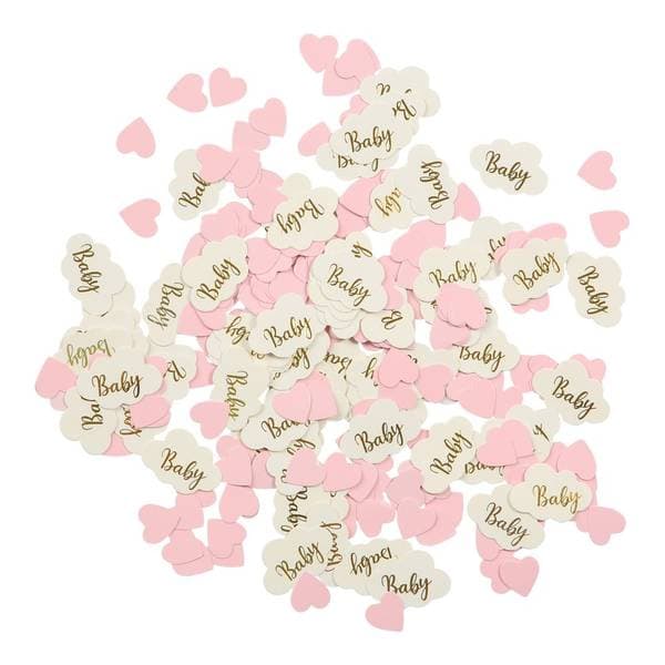 Papirkonfetti Baby hjerter rosa