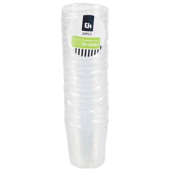 Shotglass 20pk - Klar - Gjenbrukbare