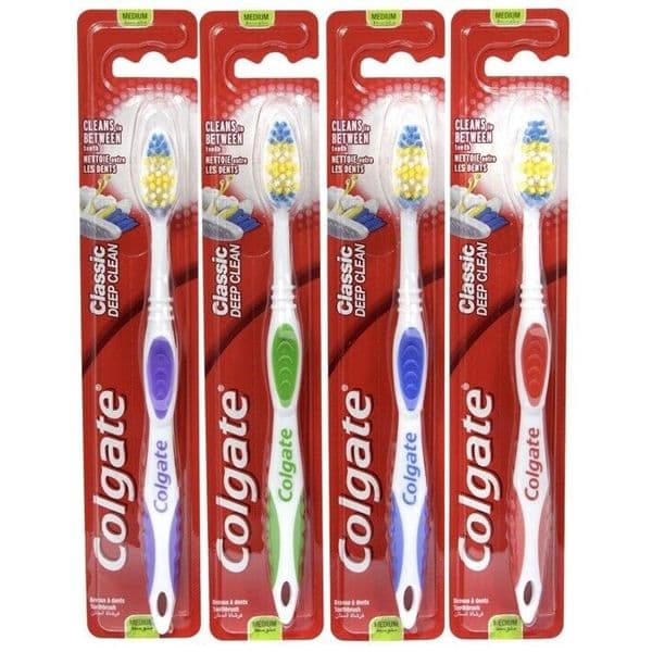 Colgate Deep Clean Tannbørste Medium 1stk | Flere Farger
