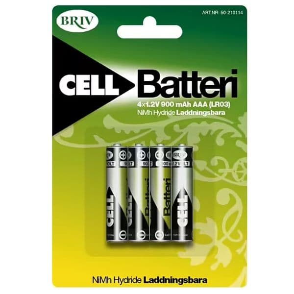 AAA Oppladbare batterier 4pk 900mAh