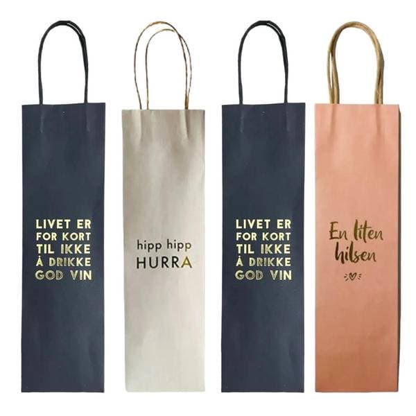Gavepose vin 10,5x36cm - Flere Tekster | Trend Design