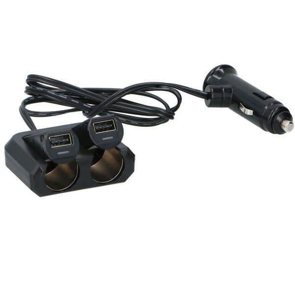 Dunlop 4-veis stikkontakt & USB 12-24V 4,8A