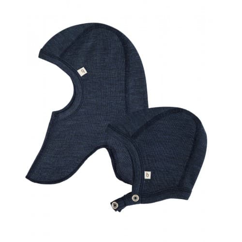 2-pak Ulluer Til Baby, Balaklava & Hjelmlue I 100% Merinoull 50/56 Navy Melange