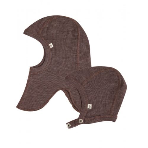 2-pak Ulluer Til Baby, Balaklava & Hjelmlue I 100% Merinoull 62/68 Plum Melange