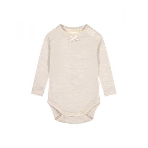 Langermet Body Med Knapper I 100% Merinoull, Oeko-tex® Nature Melange 74