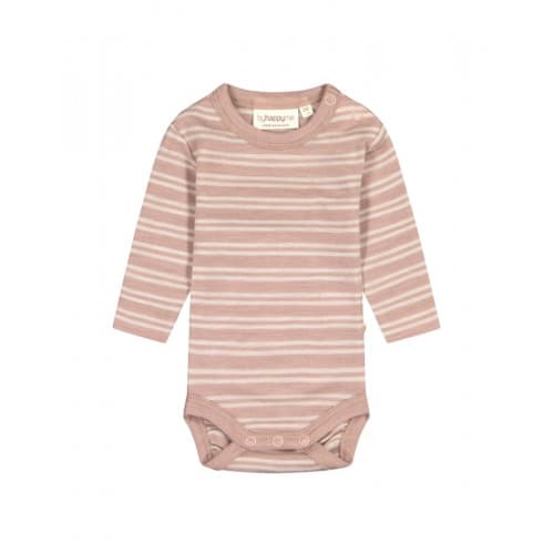 Stripete Body Med Knapper I 100% Merinoull, Oeko-tex® 80 Soft Rose/nature Melange