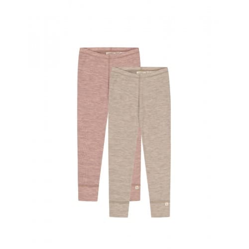 Leggings I 100% Merinoull, Oeko-tex®, 2-pak 134/140 Soft Rose/beige Melange