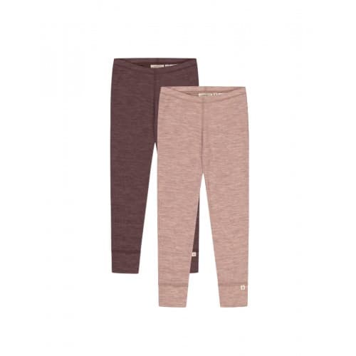 Leggings I 100% Merinoull, Oeko-tex®, 2-pak 110/116 Plum/soft Rose Melange
