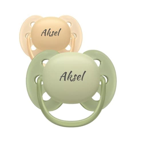Philips Avent Ultra Soft, Str. 2 (6-18 Md.), Symmetrisk - Silikon, Smokker Med Navn