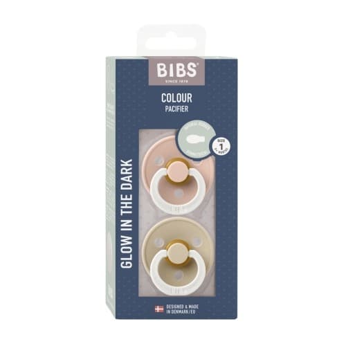 Bibs Colour Night Glow 2-pakning, Str. 1 (0-6 Mdr.), Symmetrisk - Lateks
