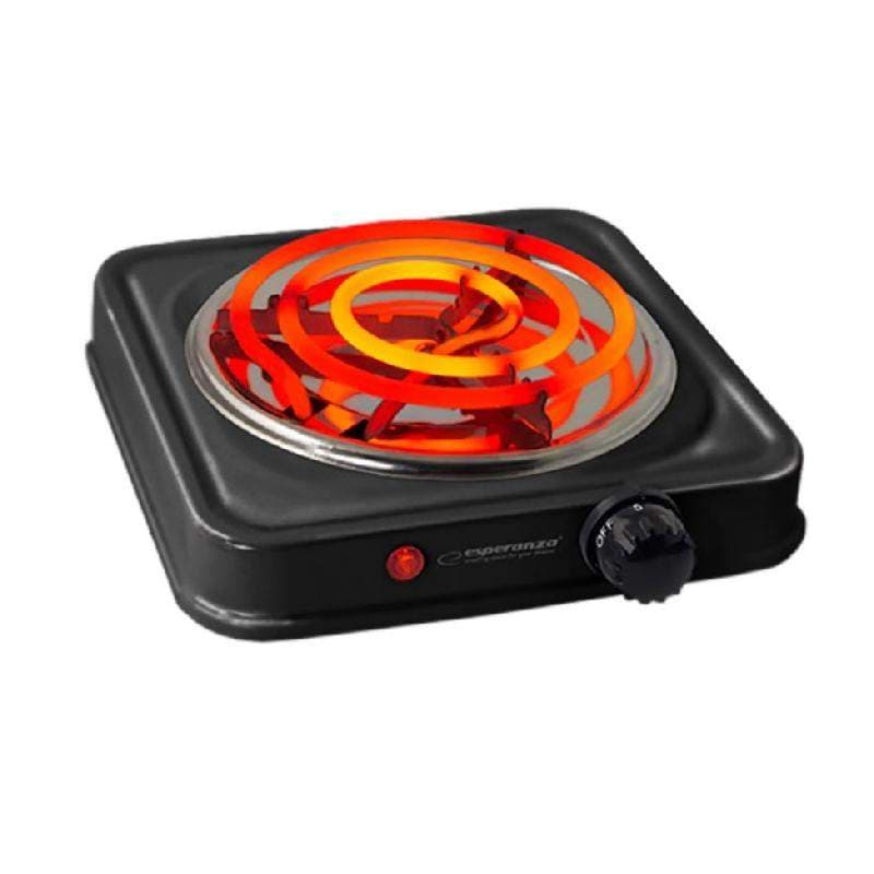 Esperanza - Elektrisk kokeplate - 1000 W - Sort