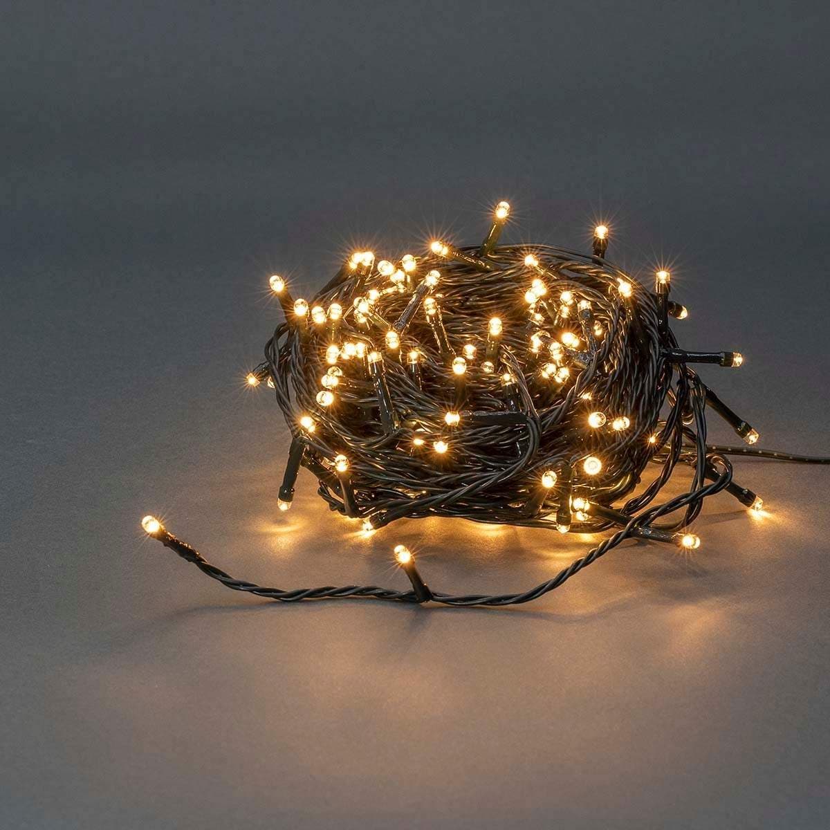 Julebelysning | Streng | 180 LED's | Varm Hvit | 13.50 m | Lyseffekter: 7 | Innendørs eller utendørs | Nettstrøm drevet