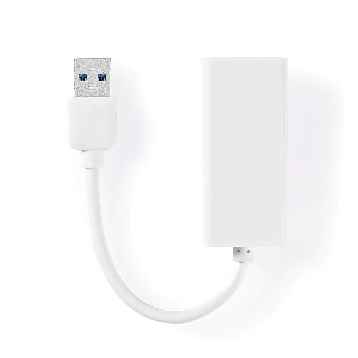 USB-nettverkskort | USB 3.2 Gen 1 | 1 Gbps | USB-A Han | RJ45 Hun | 0.20 m | Rund | Nikkel belagt | Bare kobber | Hvit | Boks