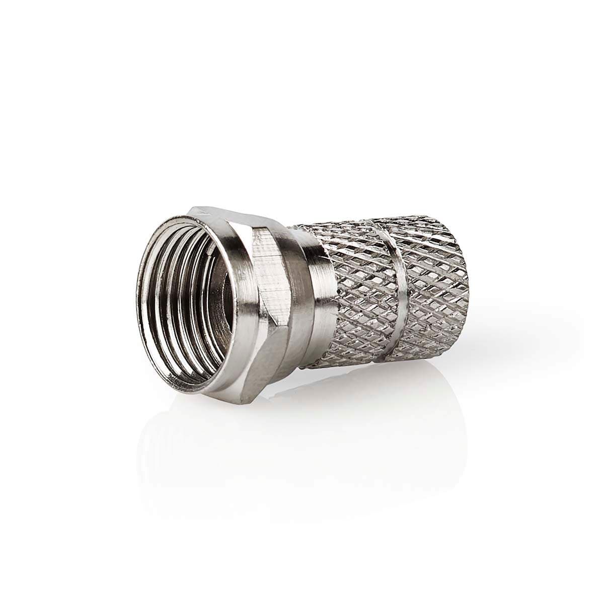 F-Connector | Rett | Hann | Nikkel belagt | 75 Ohm | Vri på | Kabeltilførselsdiameter: 7.0 mm | Sink Legering | Sølv | 5 stk. |