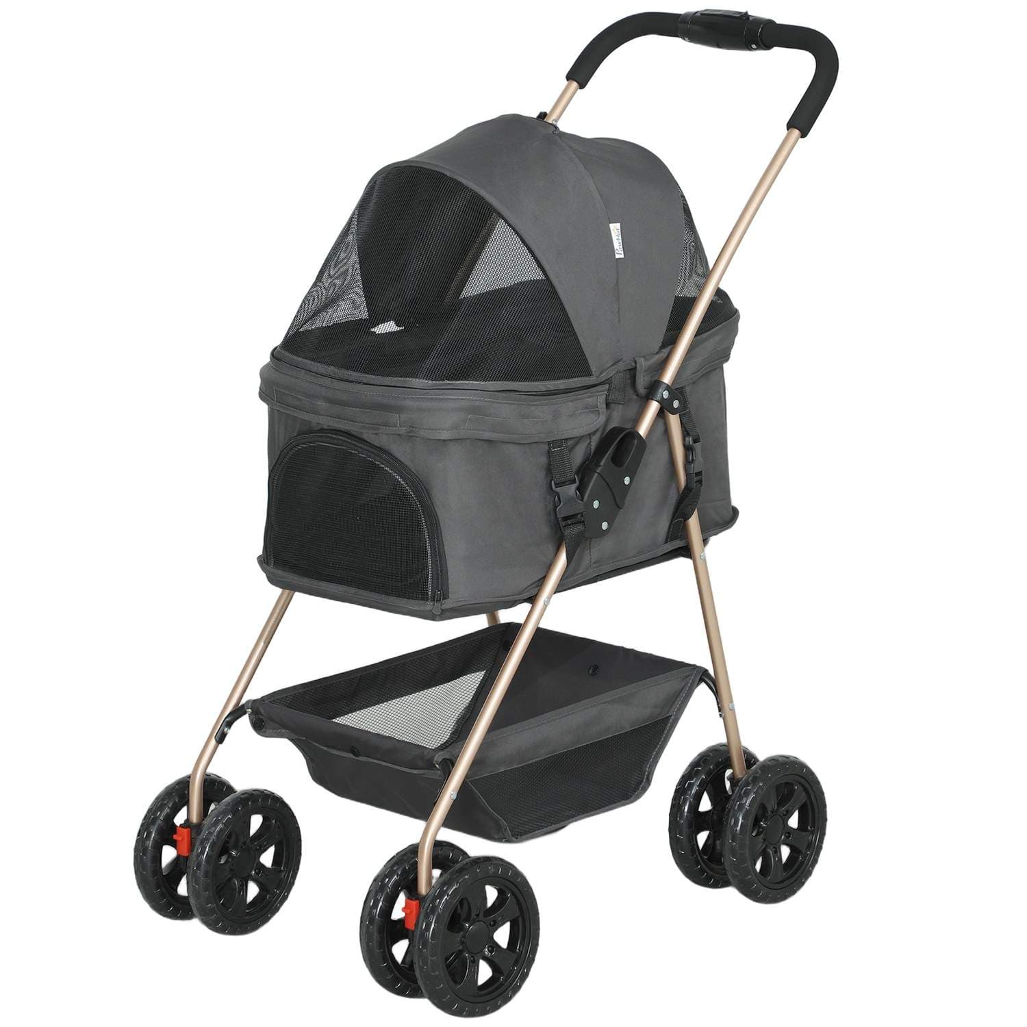 Hundevogn 3 i 1 hundevogn sammenleggbar hundeboks, sammenleggbar transportpose med drikkeholder, hundevogn, kattevogn med 360° h