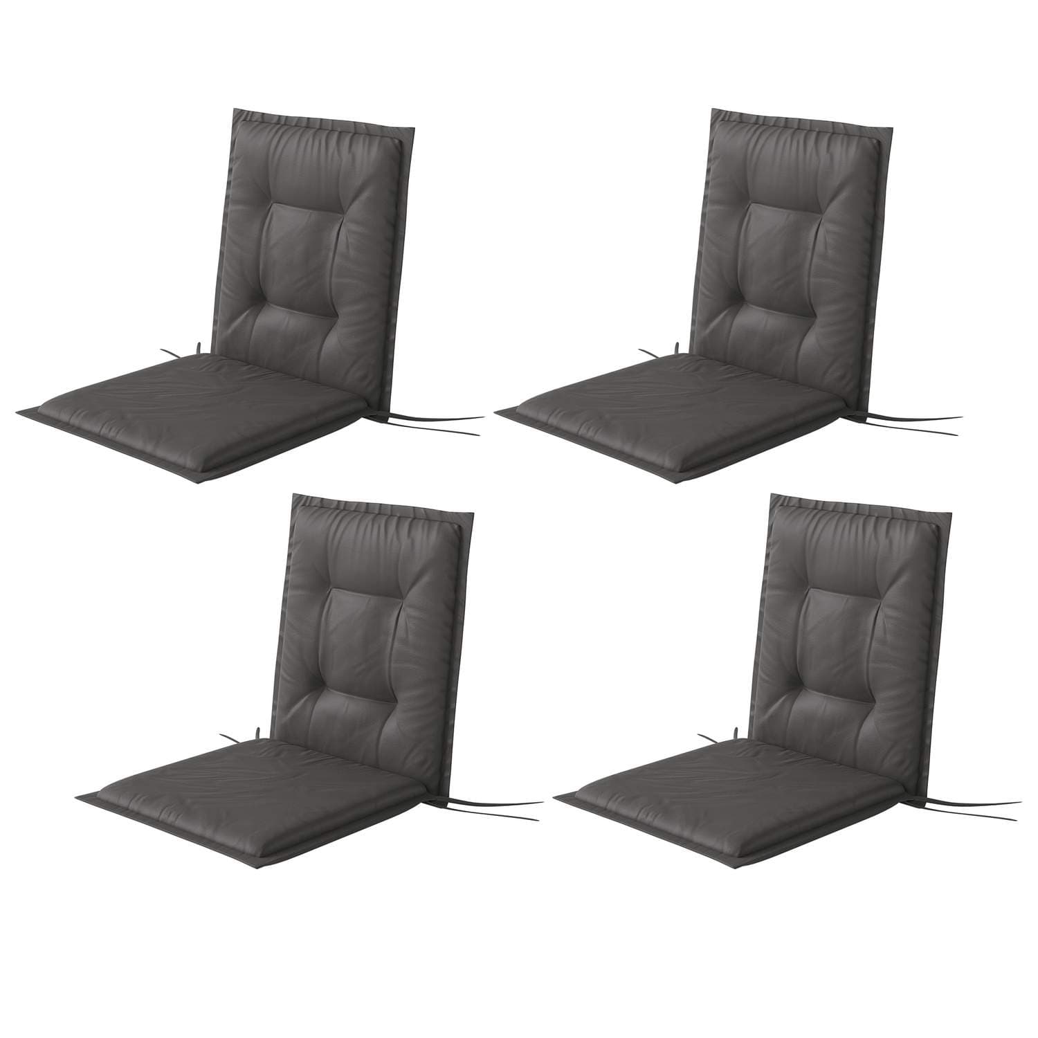 Sett med 4 sitteputer 108 x 50 x 5 cm stolputer med knyting, utendørs innendørs sittepute, sittepute, benkpute for hagemøbler, s