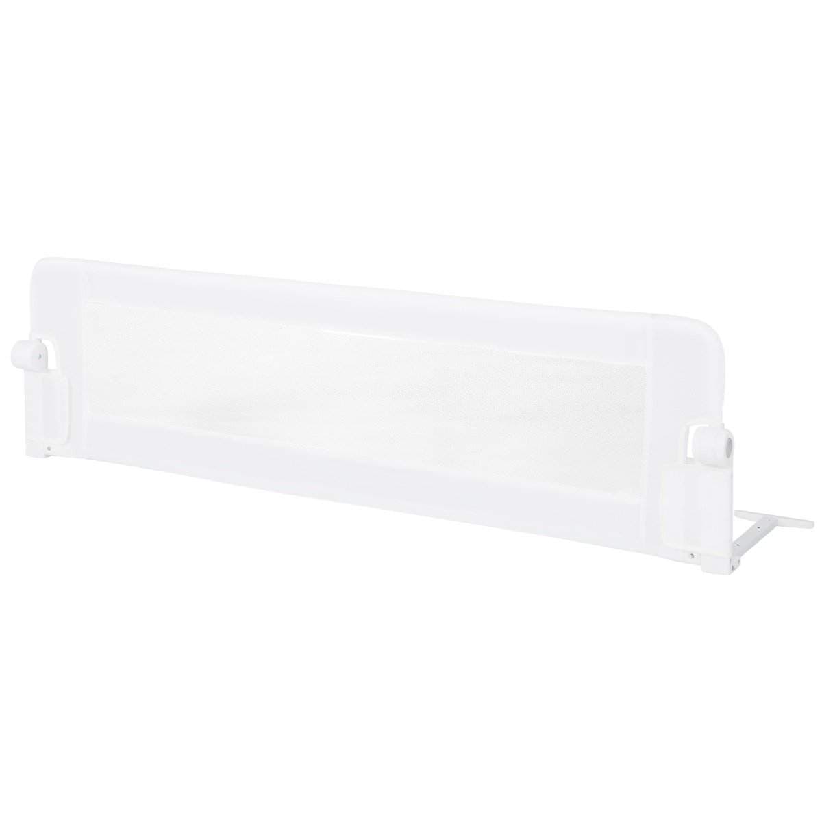 Sammenleggbar sikkerhetsport for barnesenger med justerbare stropper 150x40,5x42 cm hvit