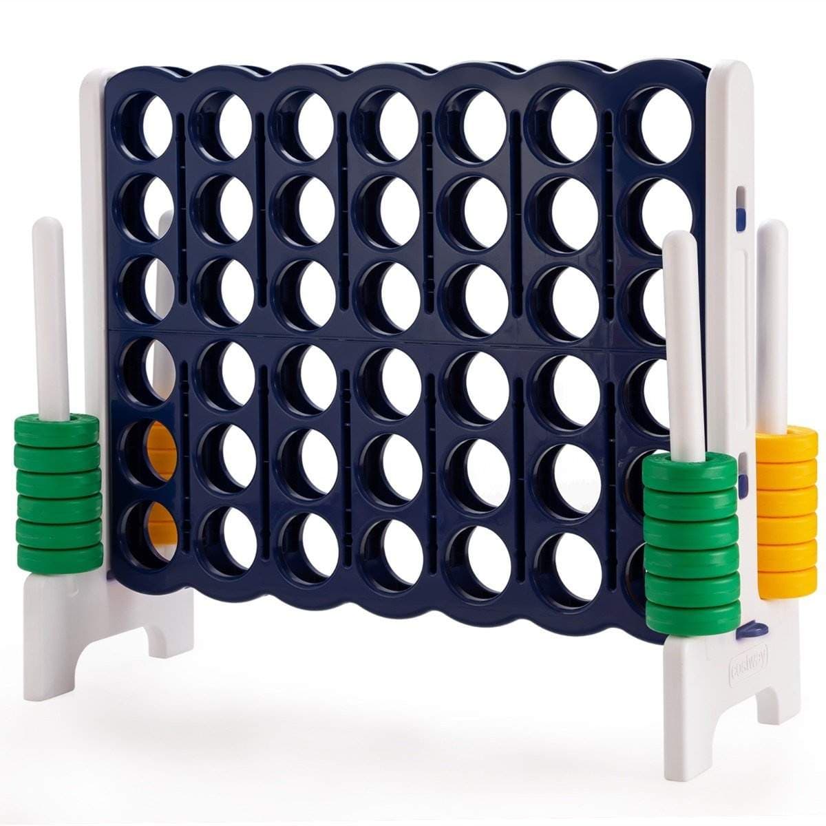 Match 4 gigantiske spillsett for barn og voksne 120 x 42 x 104 cm grå + mørkeblå