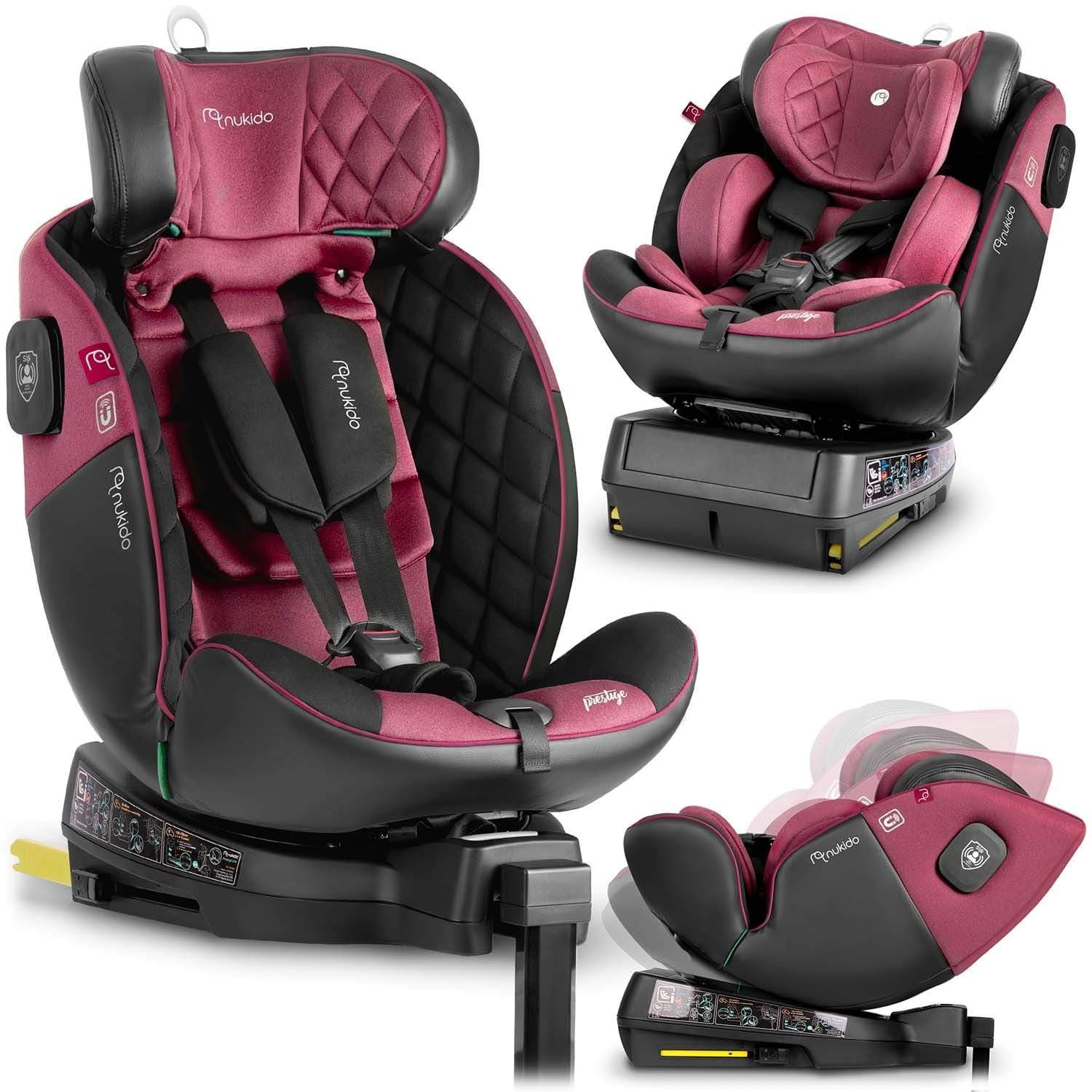 Nukido Prestige Line Bilsete Sort/Rosa 0-36kg ISOFIX