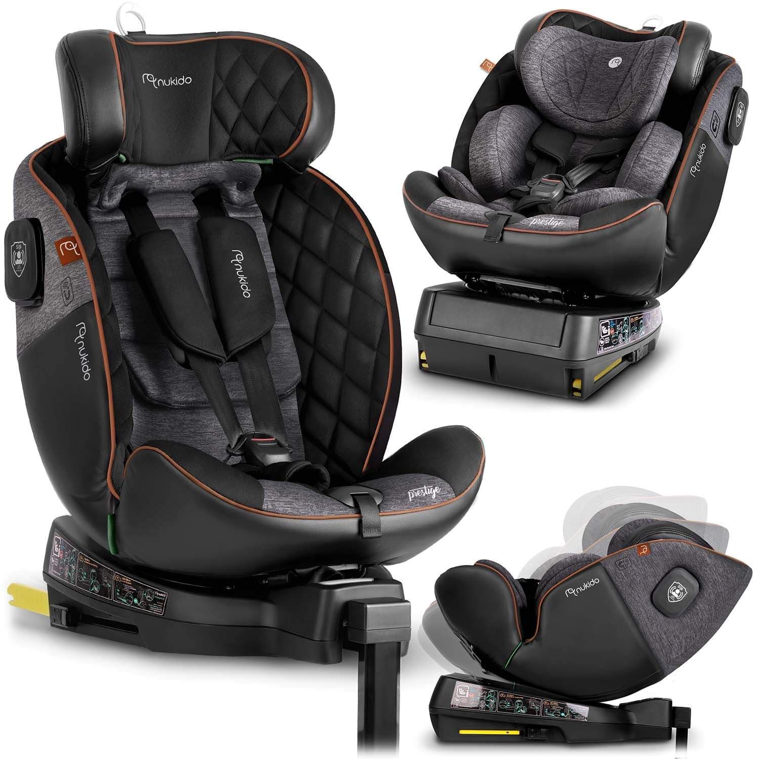 Nukido Prestige Line Bilsete Sort/Grå 0-36kg ISOFIX