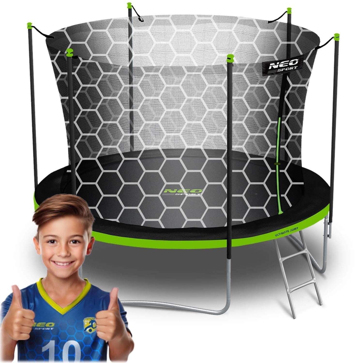 6 fot/183 cm hagetrampolin med innernett og stige Neo-Sport