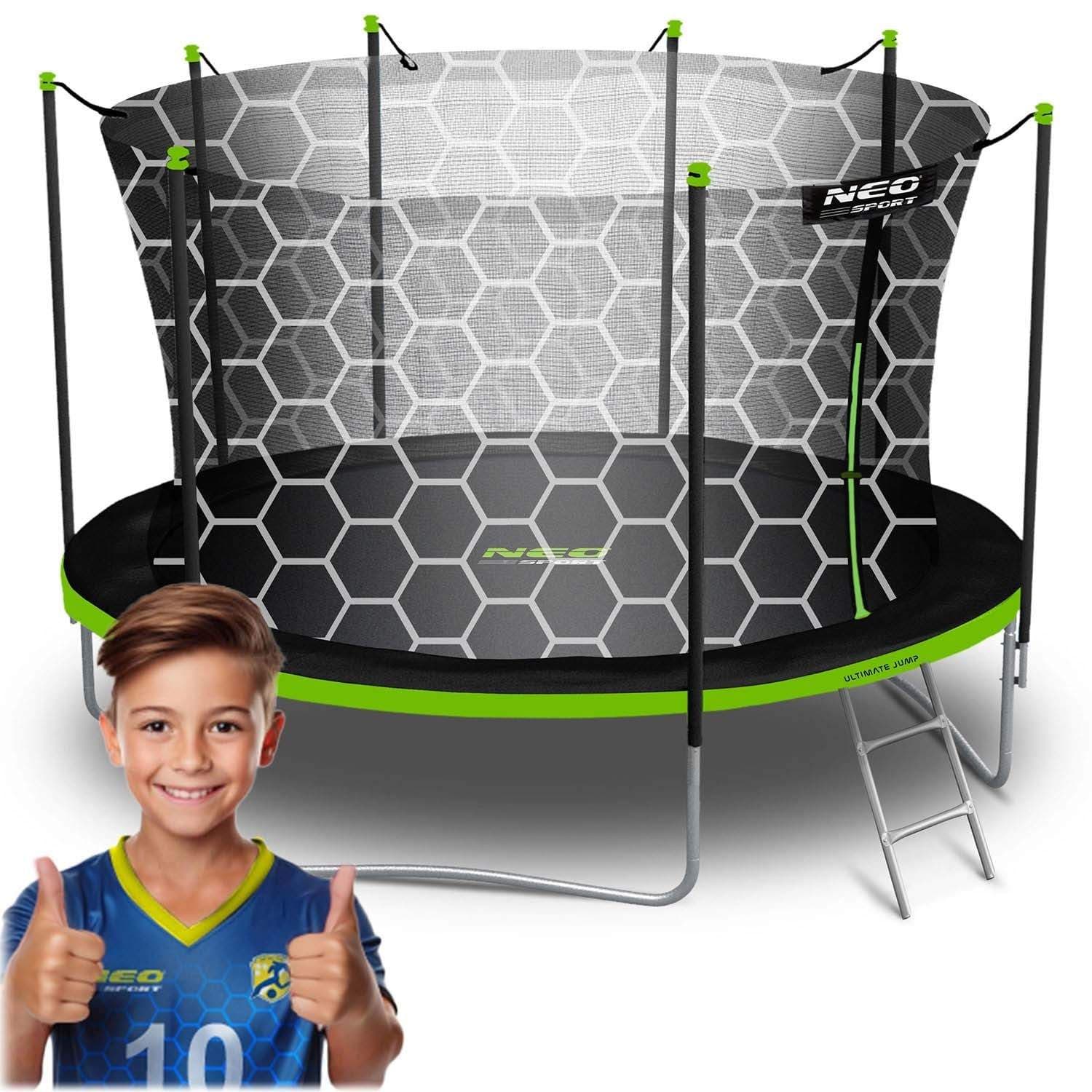 13 fot/404 cm hagetrampolin med innernett og stige Neo-Sport