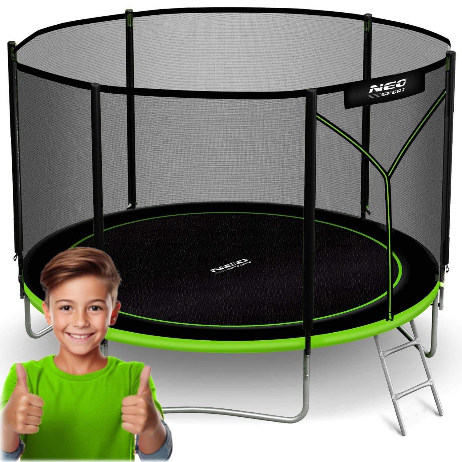 Hagetrampolin 10ft/312cm med utendørs nett og stige Neo-Sport