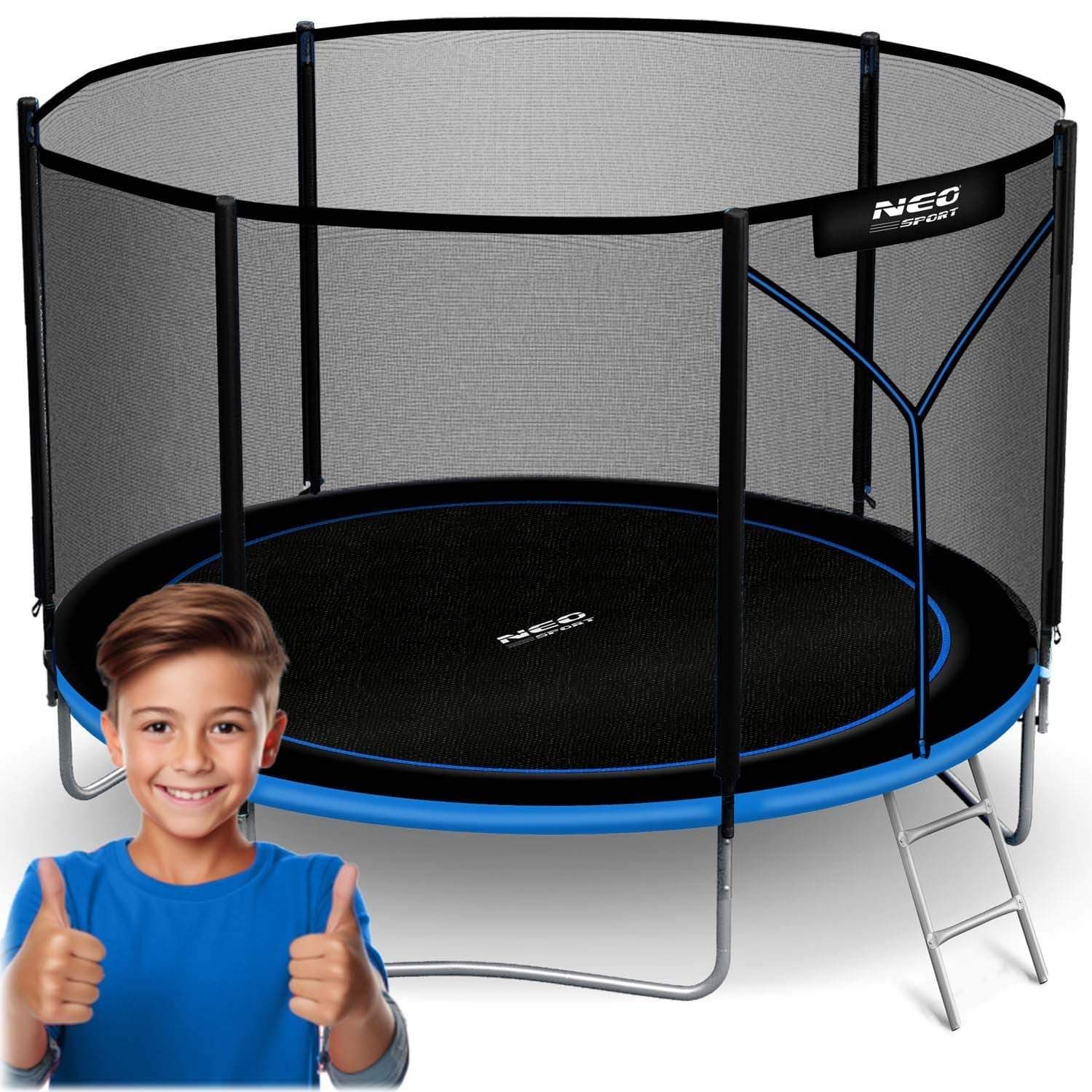 Hagetrampolin 10ft/312cm med utendørs nett og stige Neo-Sport