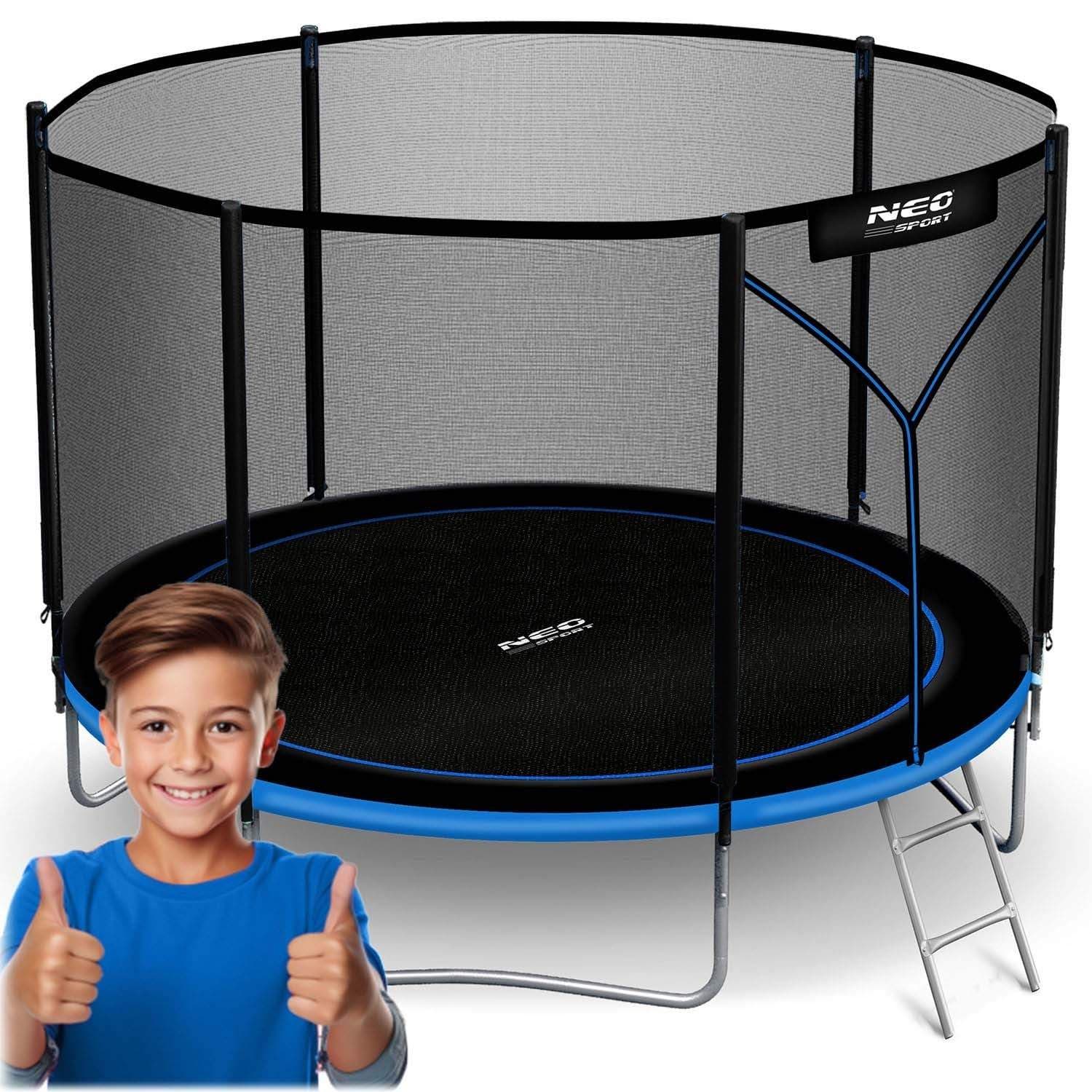 Hagetrampolin 8ft/252cm med utendørsnett og stige Neo-Sport