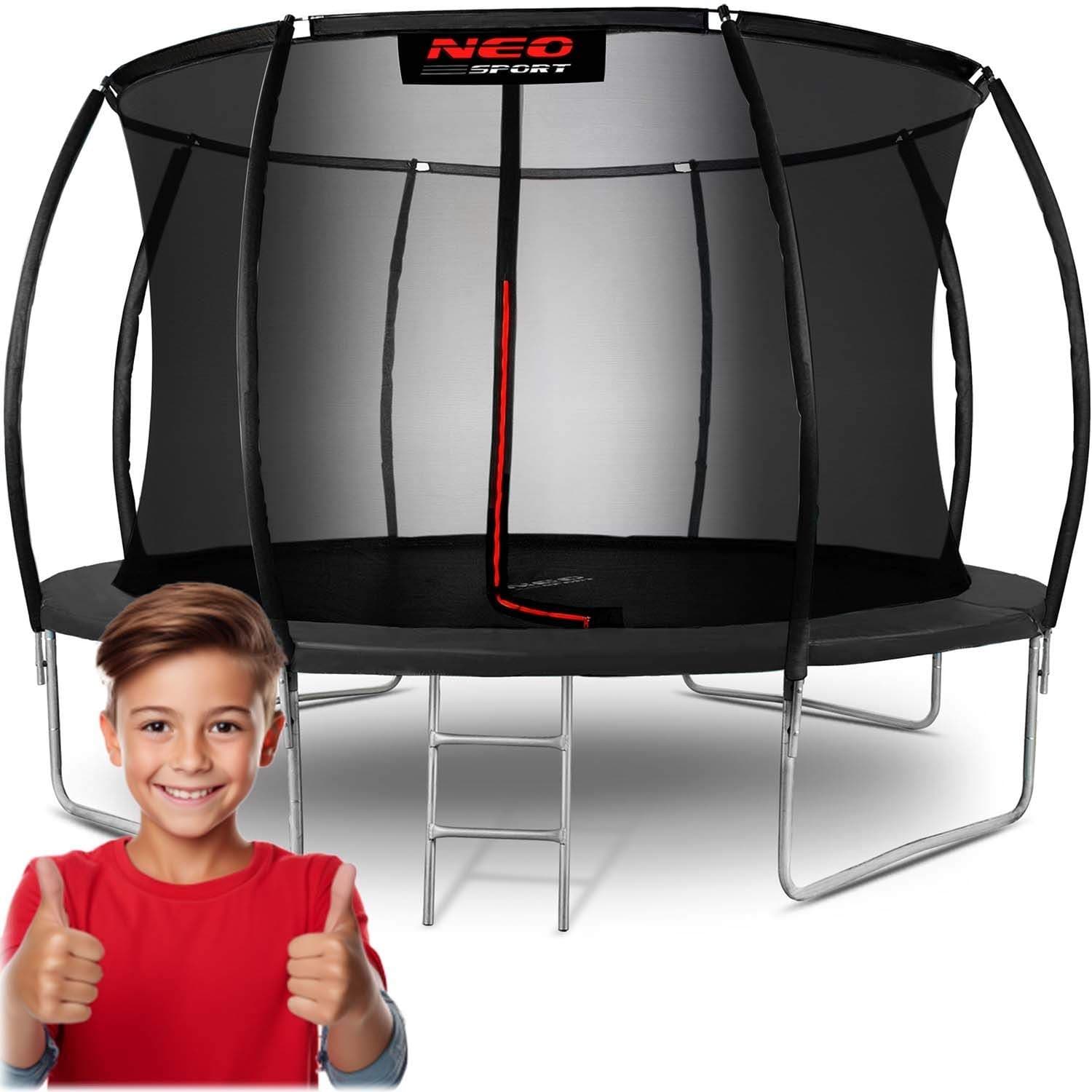 14 fot/435 cm profilert hagetrampolin med innvendig nett Neo-Sport