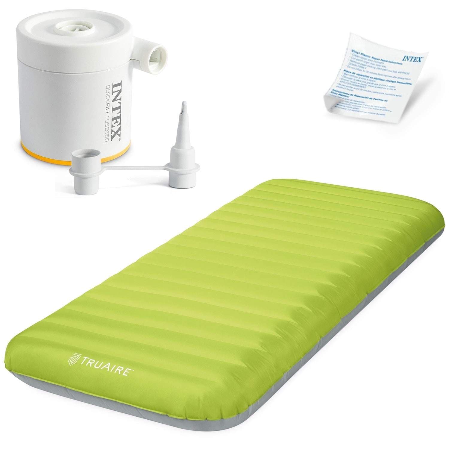 Oppblåsbar madrass 191x76x17 cm med elektrisk pumpe INTEX 64097