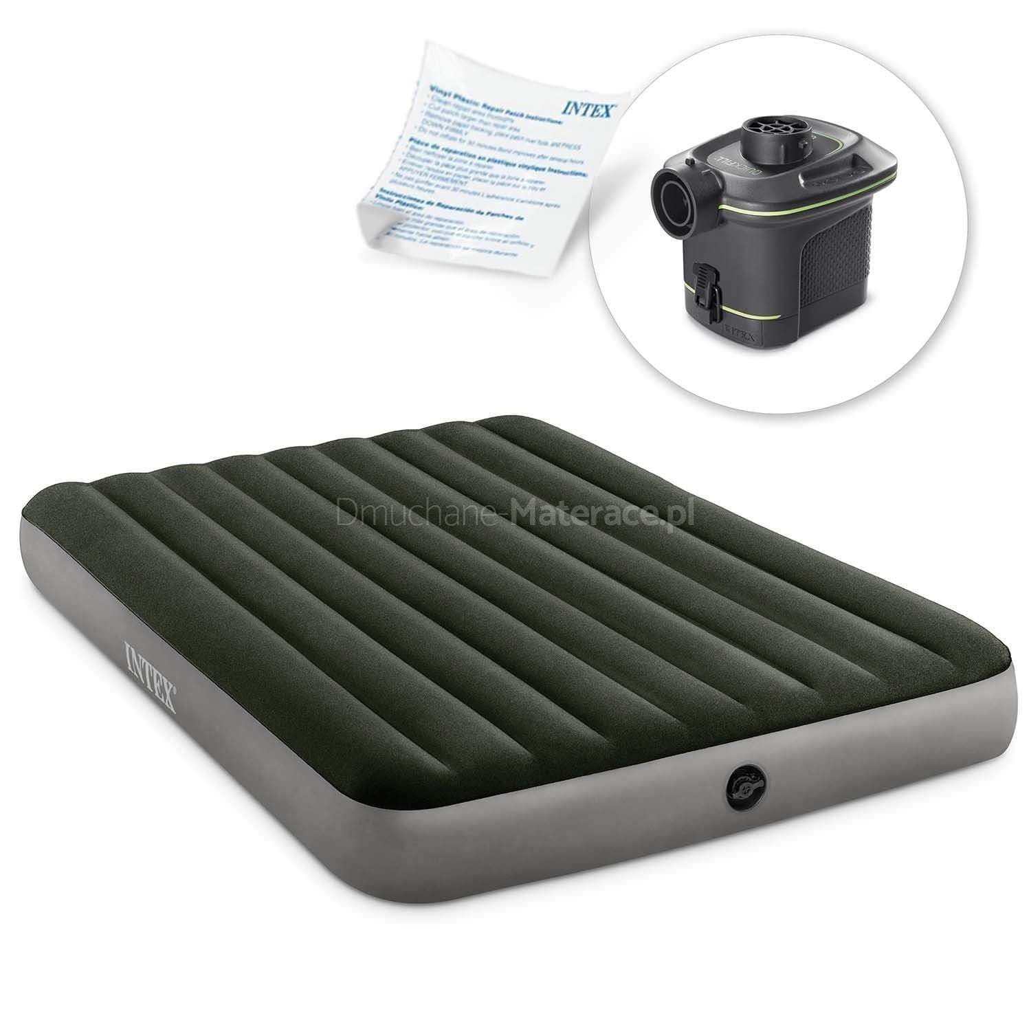 Oppblåsbar madrass 203x152x25 cm med elektrisk pumpe INTEX 64779