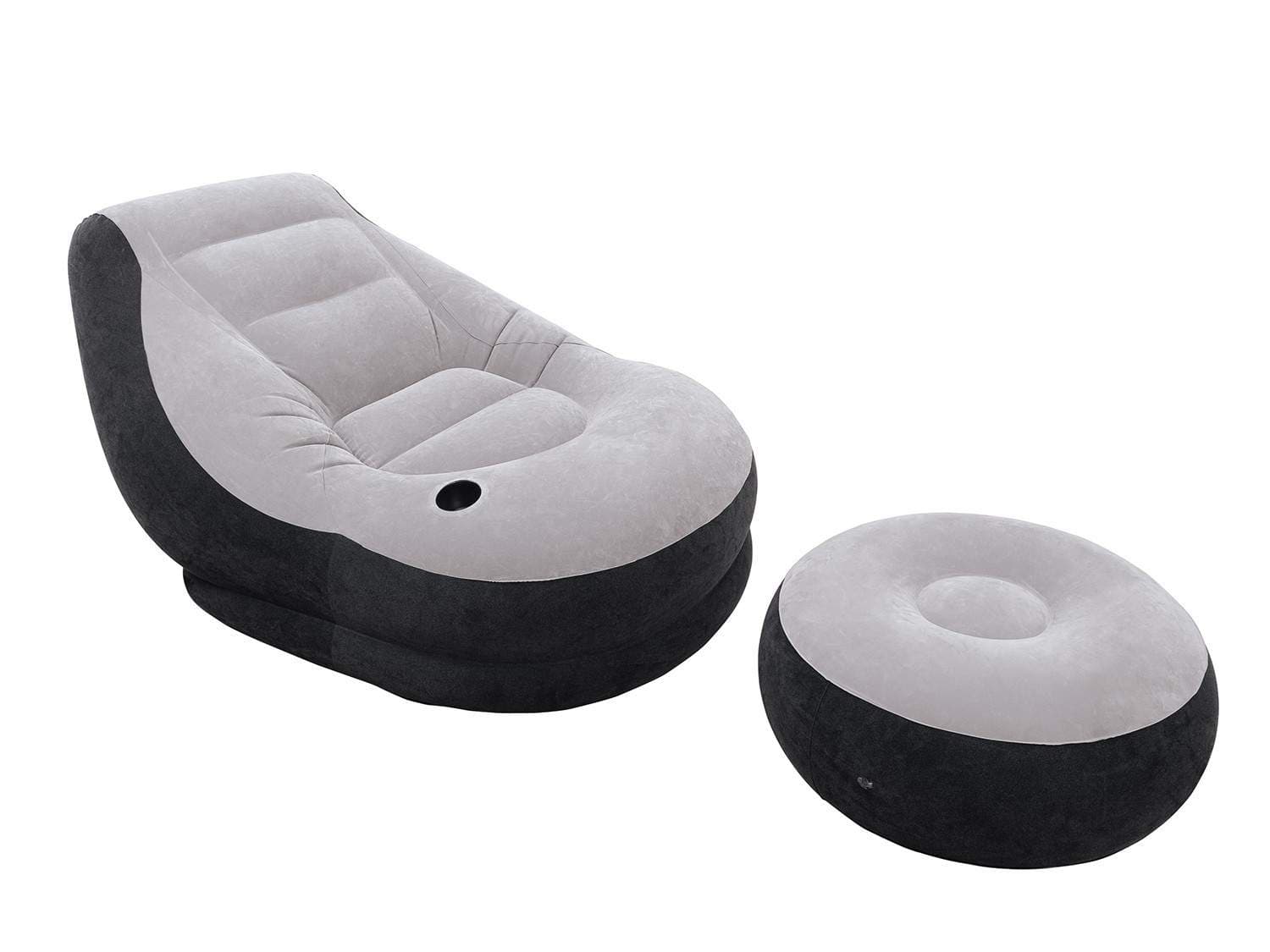Fløyels lenestol med fotstøtte 130 x 99 x 76 cm INTEX 68564
