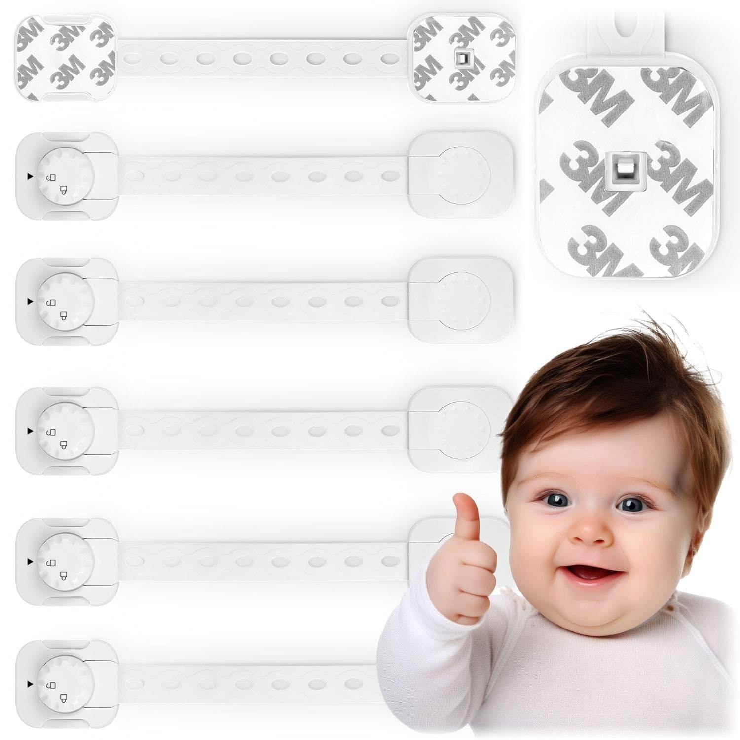 Barnesikring for skap Ricokids 798200 6-pakning hvit