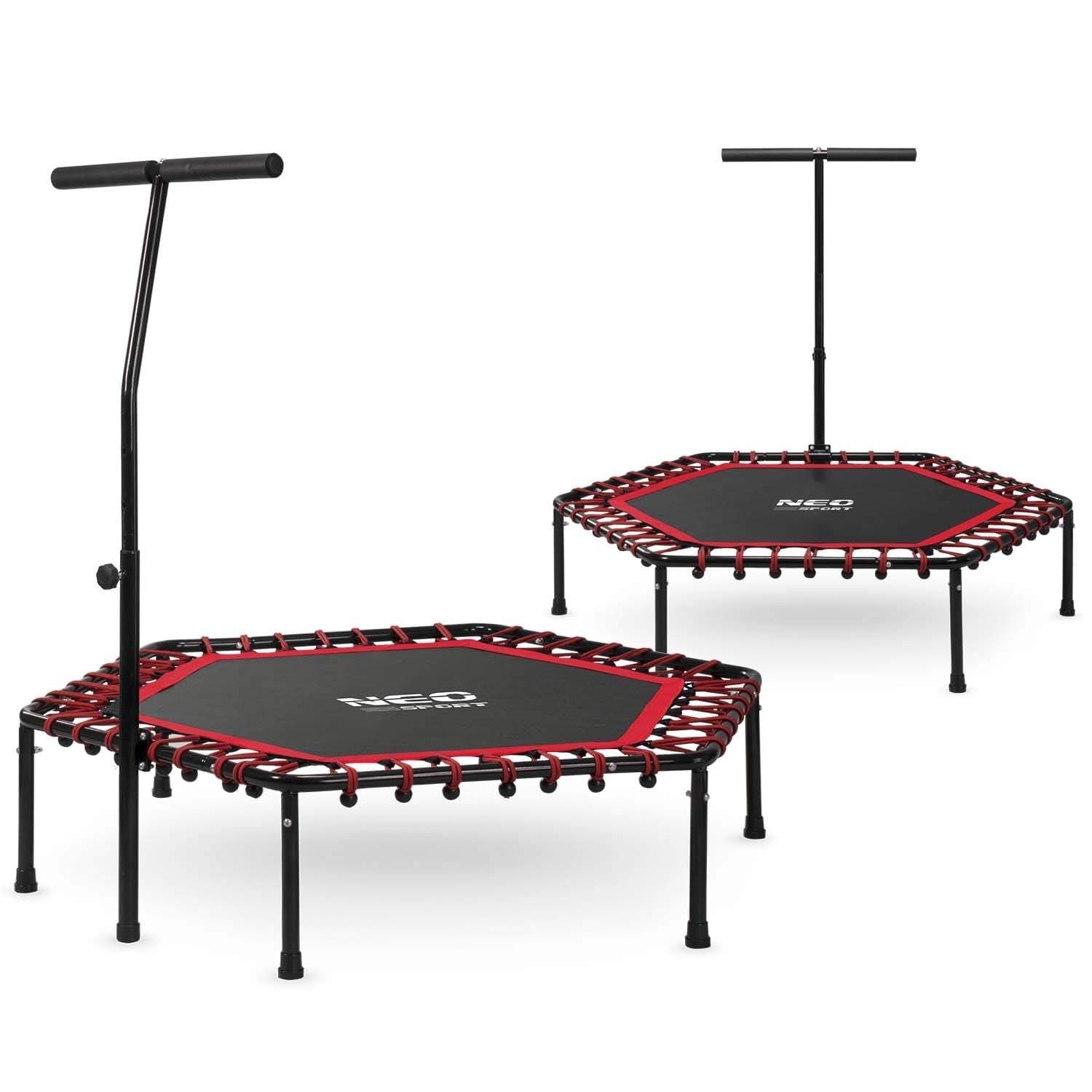 Fitness trampoline med håndtak 127 cm Neo-Sport - sekskantet rød