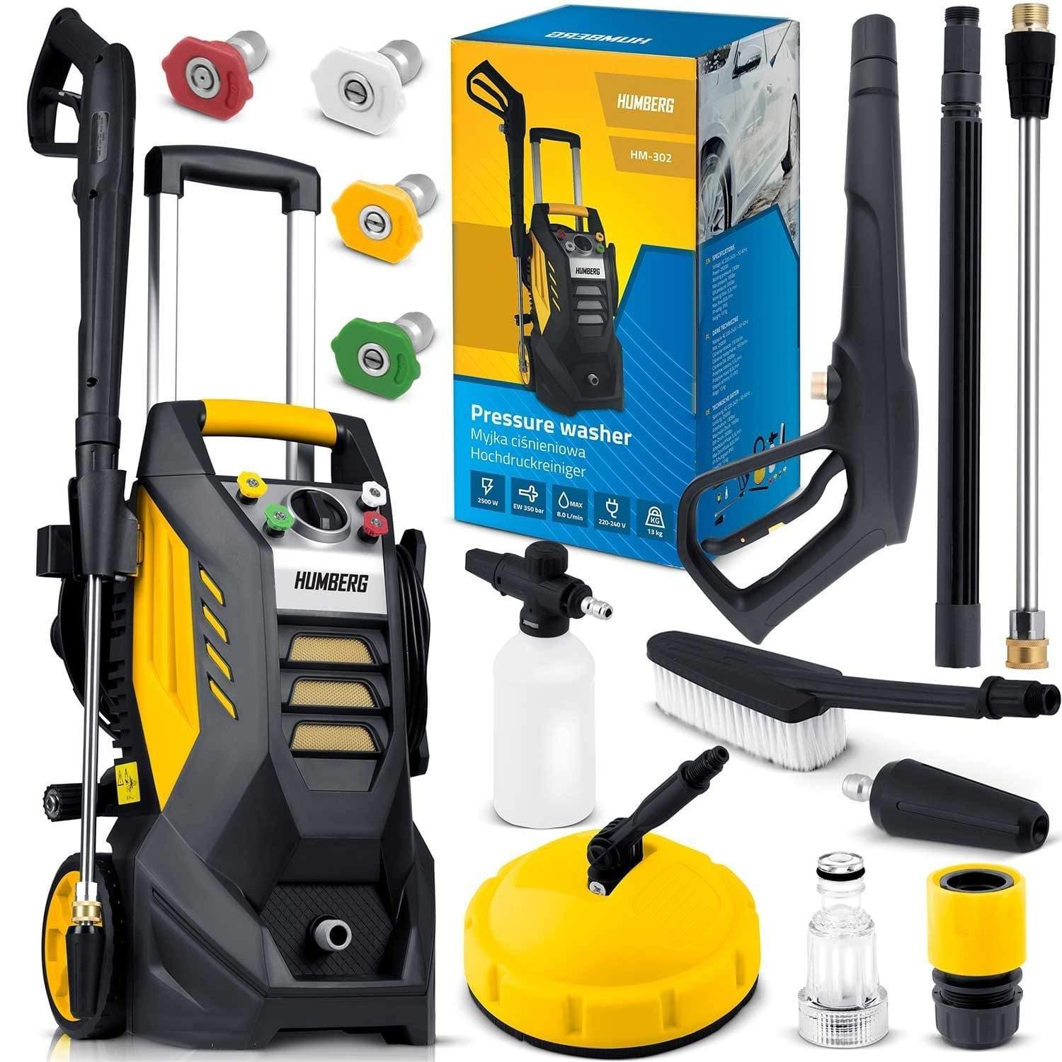 Høytrykkspyler med slangetrommel 2500W Humberg HM-302