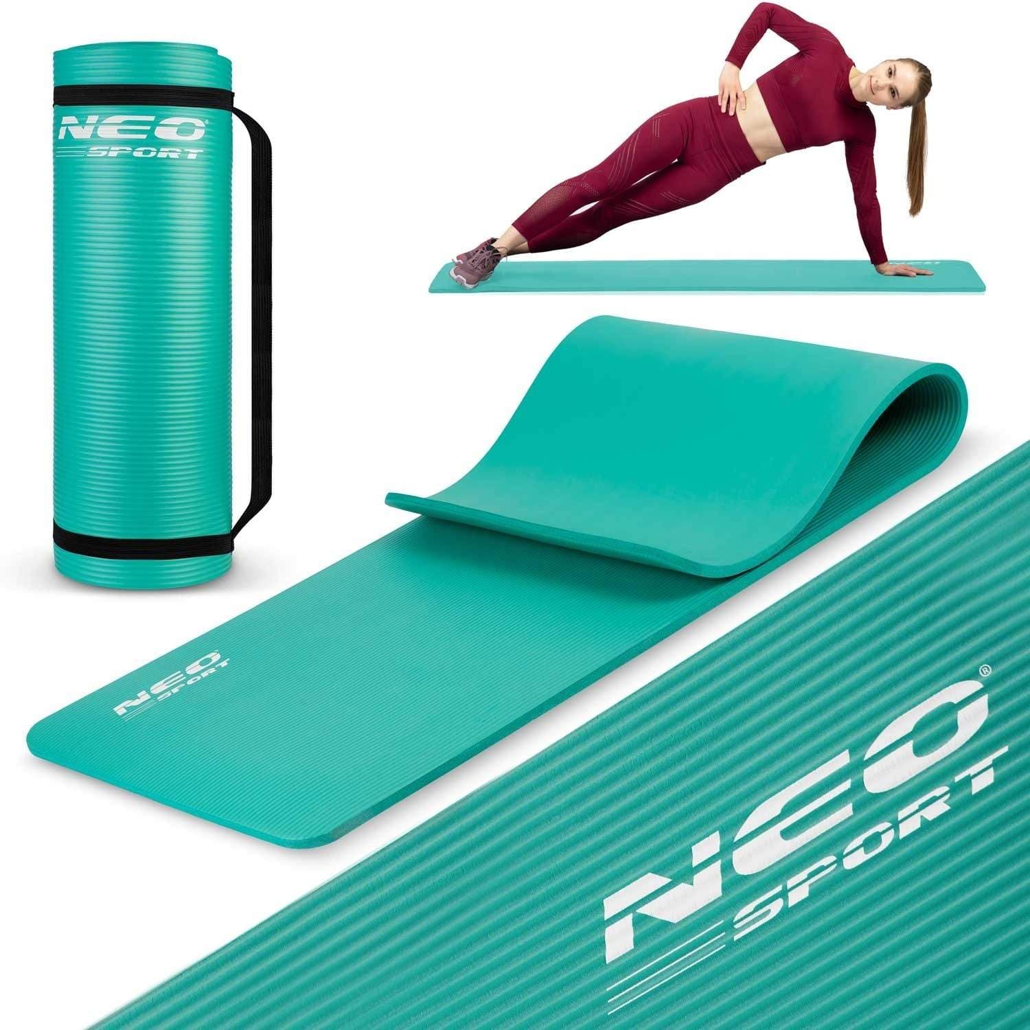 Tykk treningsmatte 183 x 60 cm Neo-Sport - 192301 turkis
