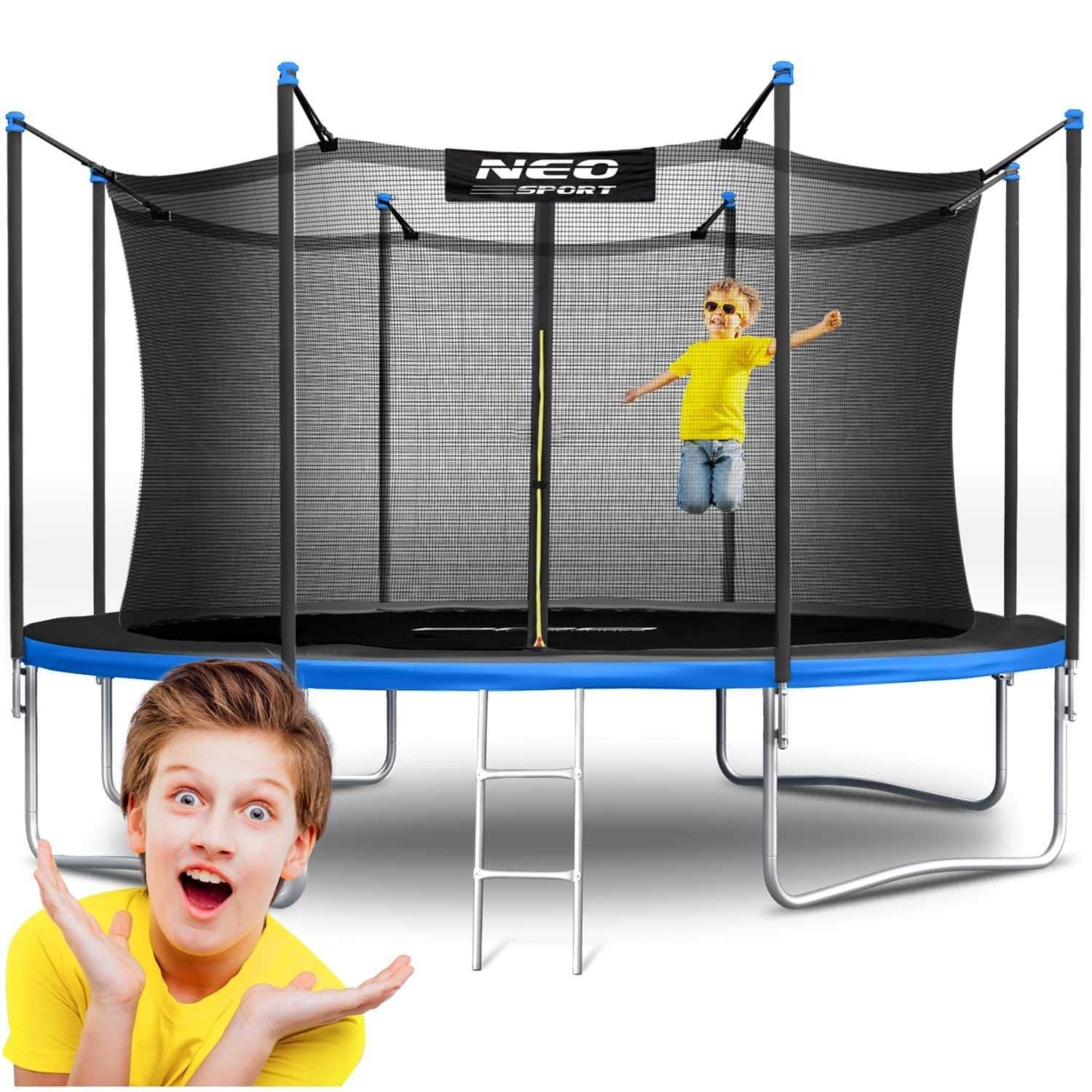 Hagetrampolin 14ft/435cm med innernett og stige Neo-Sport