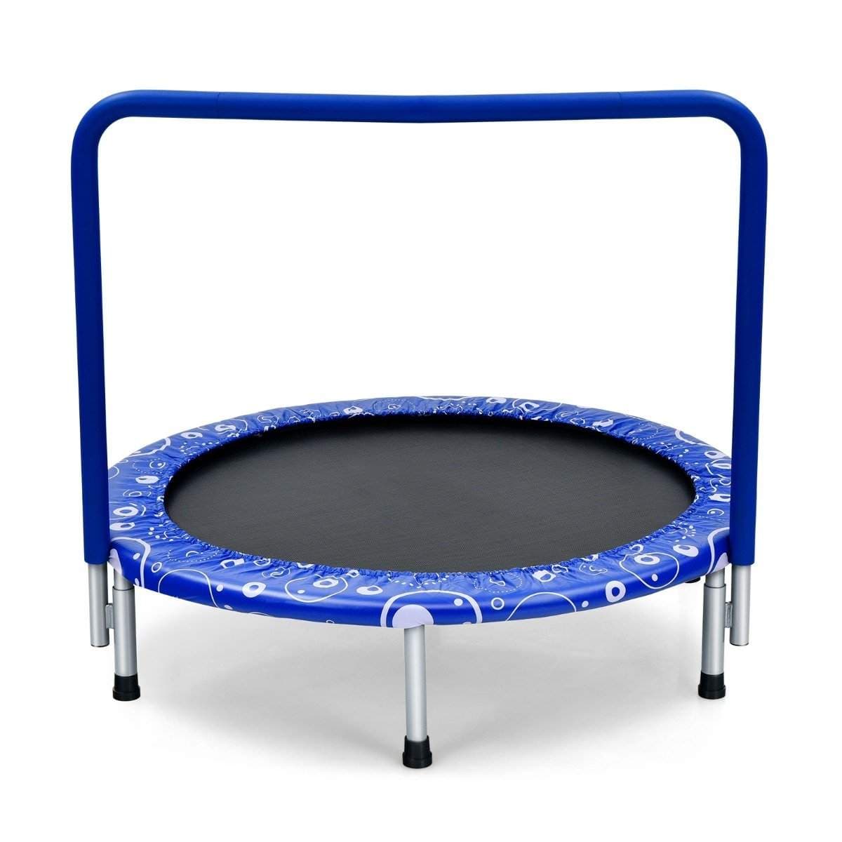 Barnetrampolin mini trampoline sammenleggbar trampoline for småbarn blå + svart