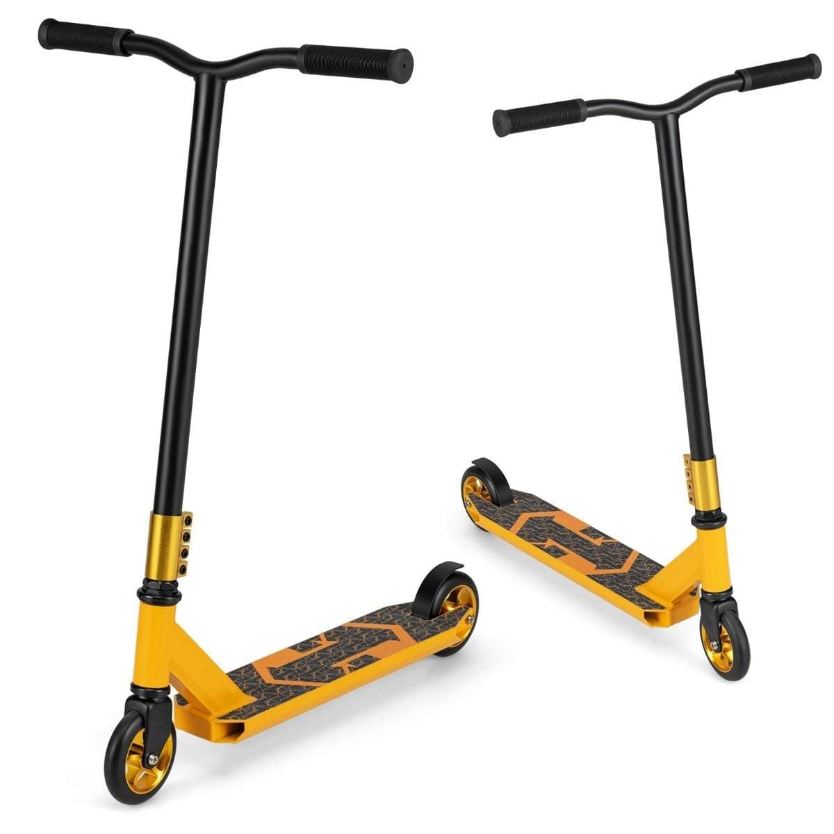 Stuntscooter med 360 styring & PU-hjul & Aluminium Deck Stunt Scooter Morsom Scooter Gul