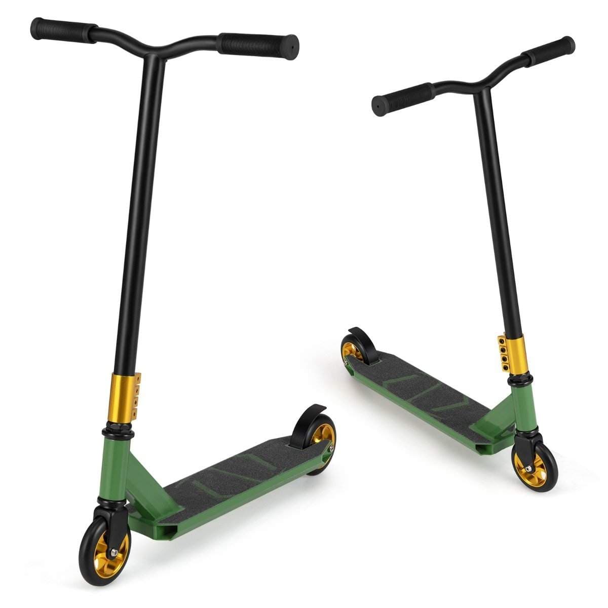 Stuntscooter med 360 styring & PU-hjul & Aluminium Deck Stunt Scooter Morsom Scooter Grønn