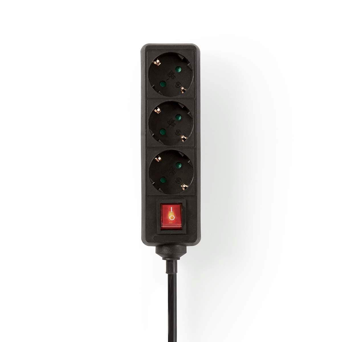 Forlengelseskontakt | Type F (CEE 7/7) | 3-veis | 1,50 m | 3680 W | 16 A | Type jording: Sidekontakter | 230 V AC 50/60 Hz | Sok