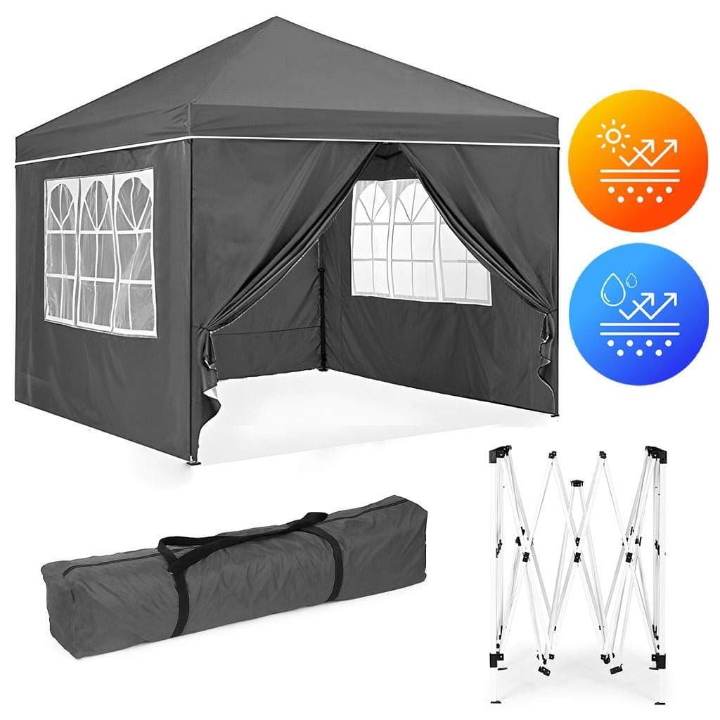Hage Paviljong Telt 3x3 m Pop-Up med 4 Sidevegger MultiGarden