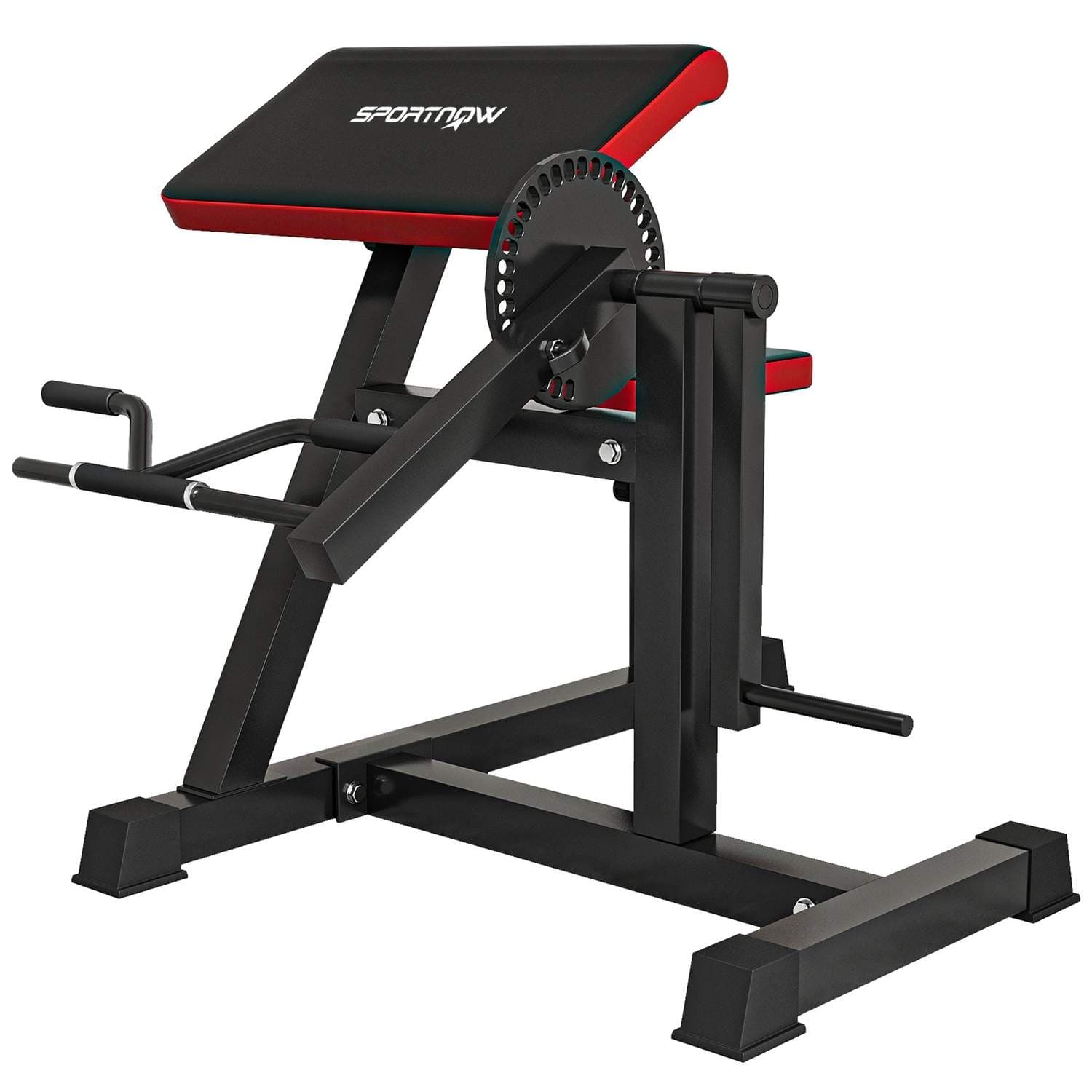 Curl benk & triceps extension, 5 setejusteringer, 25 vinkler, stål og syntetisk lær, svart