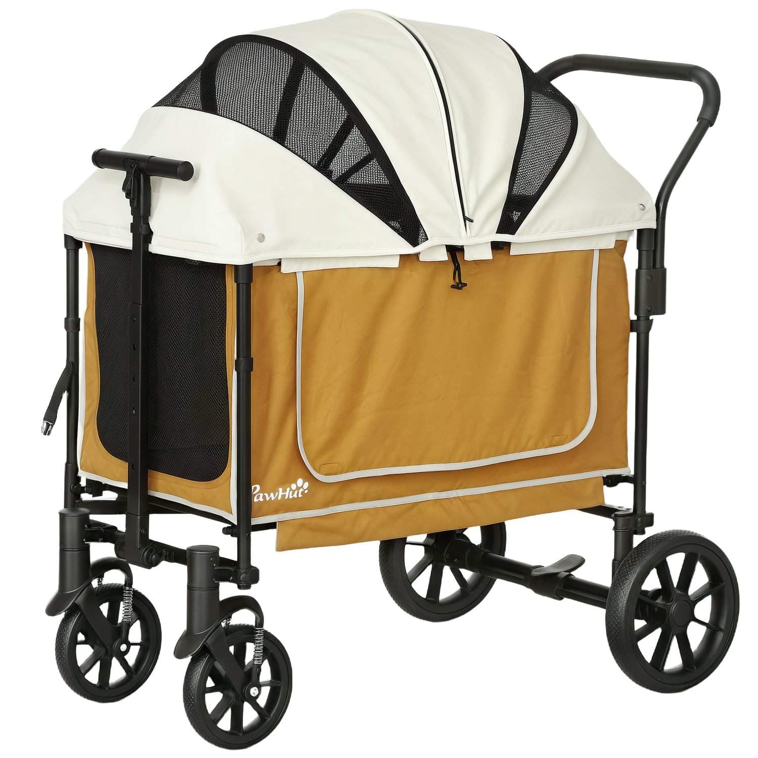 Hundevogn sammenleggbar for hunder og katter opptil 30 kg 110 x 65 x 102 cm brun