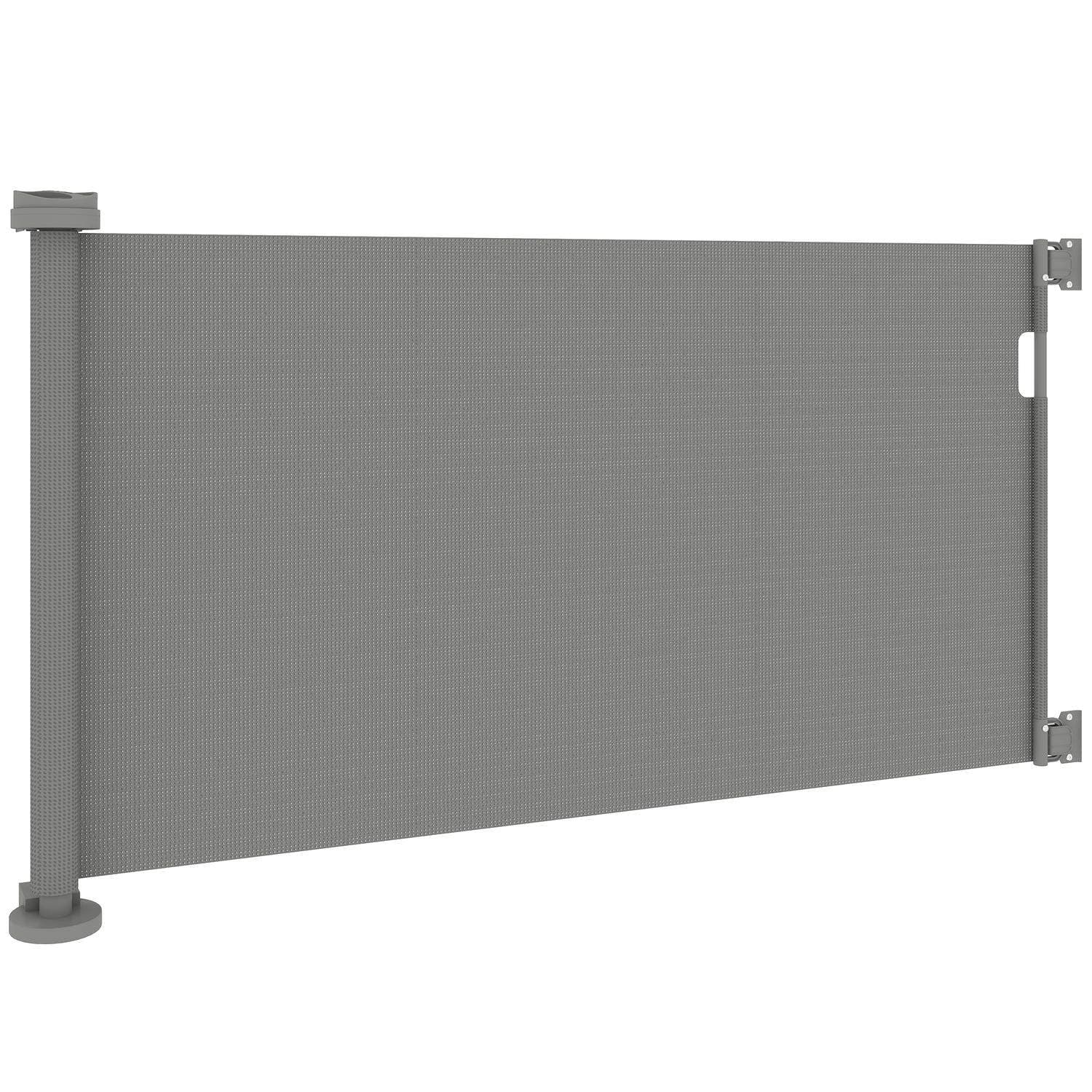 Trappeport uttrekkbar 0-136cm 87 cm høy dørport for kjæledyr 142 x 10 x 87 cm grå
